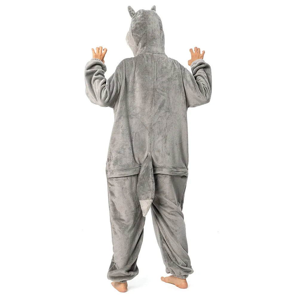 OLAOLA Unisex Adult Plush Wolf Animals Onesie Pajamas Warm Home One-Piece Sleepwear sold by OLAOLA product image thumbnail 2