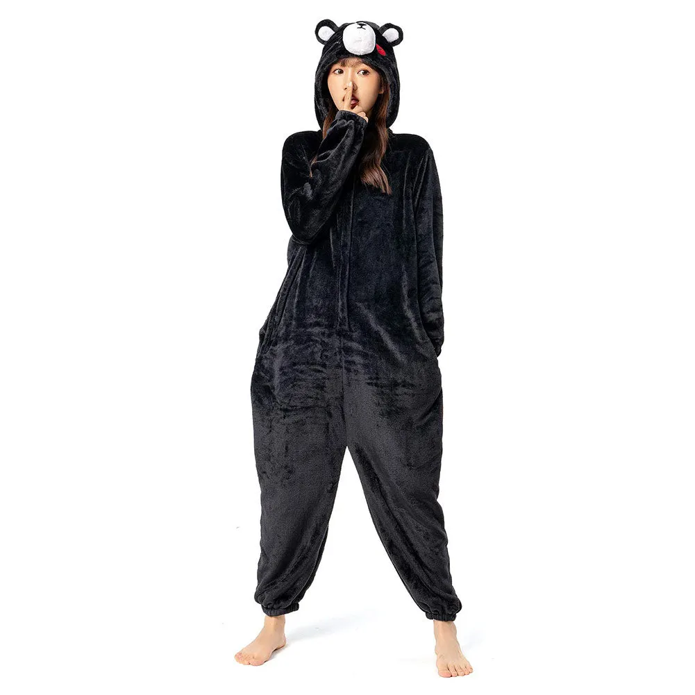 OLAOLA Unisex Adult Plush Black Bear Animals Onesie Pajamas Warm Home One-Piece Sleepwear sold by OLAOLA product image thumbnail 5