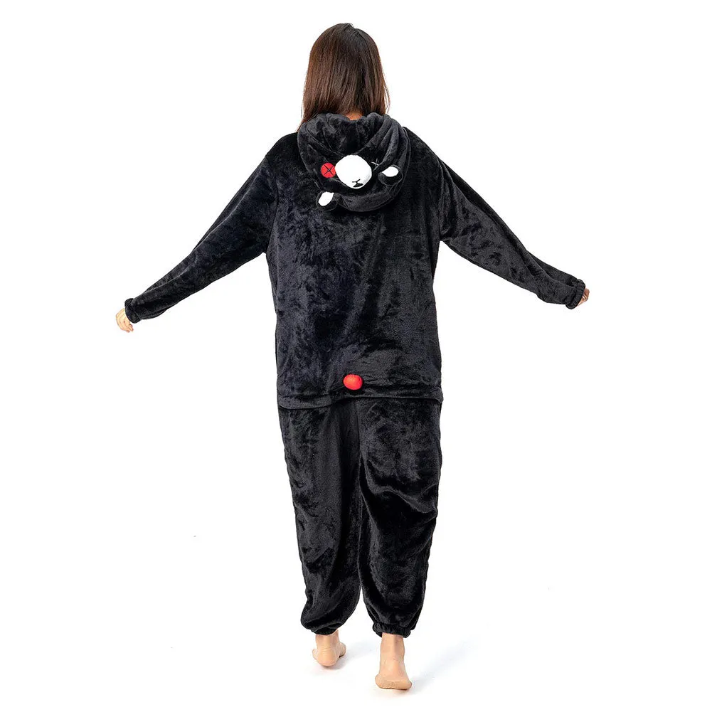 OLAOLA Unisex Adult Plush Black Bear Animals Onesie Pajamas Warm Home One-Piece Sleepwear sold by OLAOLA product image thumbnail 2