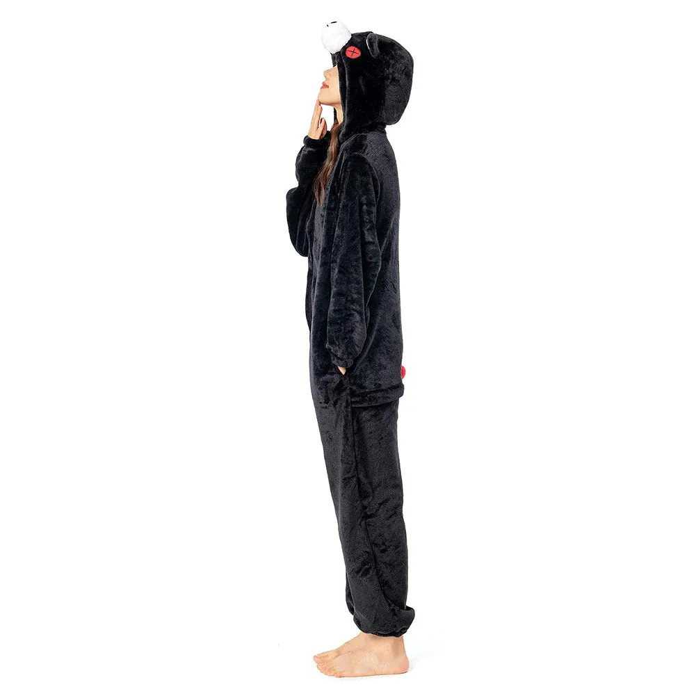 OLAOLA Unisex Adult Plush Black Bear Animals Onesie Pajamas Warm Home One-Piece Sleepwear sold by OLAOLA product image thumbnail 3
