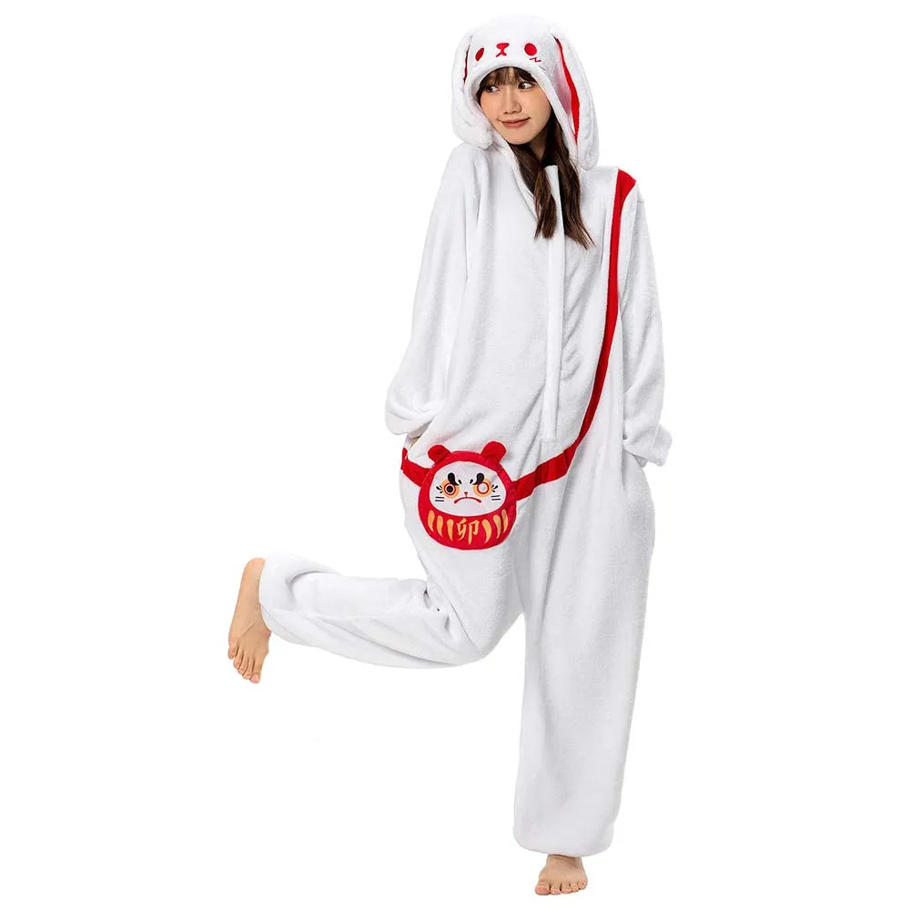 OLAOLA Unisex Adult Plush White Rabbit Animals Onesie Pajamas Warm Home One-Piece Sleepwear sold by OLAOLA product image thumbnail 5