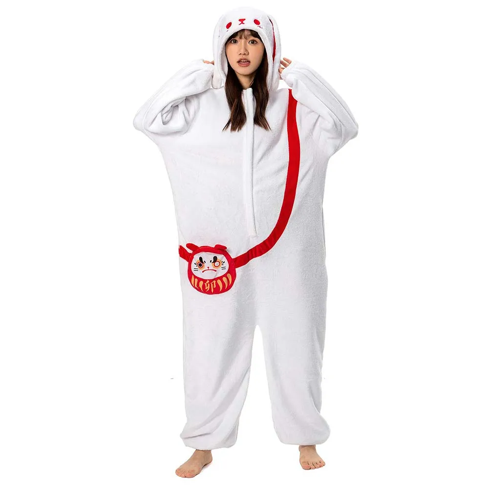 OLAOLA Unisex Adult Plush White Rabbit Animals Onesie Pajamas Warm Home One-Piece Sleepwear sold by OLAOLA product image thumbnail 4