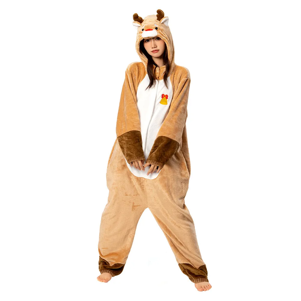OLAOLA Unisex Adult Plush Deer Animals Onesie Pajamas Warm Home One-Piece Sleepwear sold by OLAOLA product image thumbnail 3