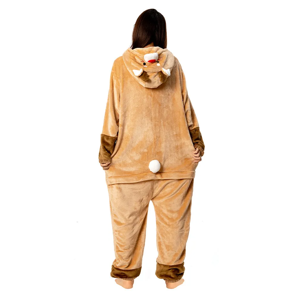 OLAOLA Unisex Adult Plush Deer Animals Onesie Pajamas Warm Home One-Piece Sleepwear sold by OLAOLA product image thumbnail 4