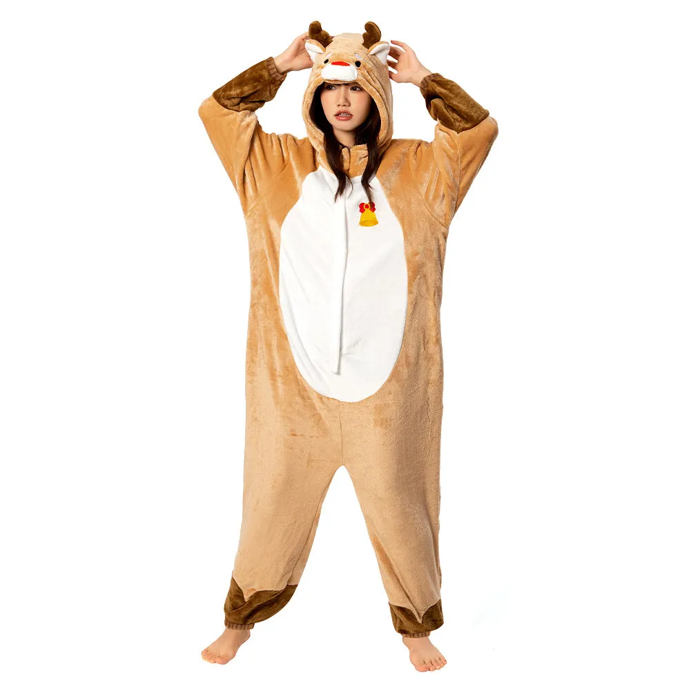 OLAOLA Unisex Adult Plush Deer Animals Onesie Pajamas Warm Home One-Piece Sleepwear sold by OLAOLA