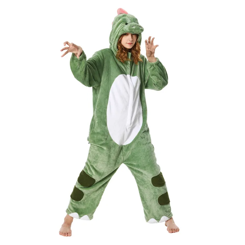 OLAOLA Unisex Adult Plush Dinosaur Animals Onesie Pajamas Warm Home One-Piece Sleepwear sold by OLAOLA