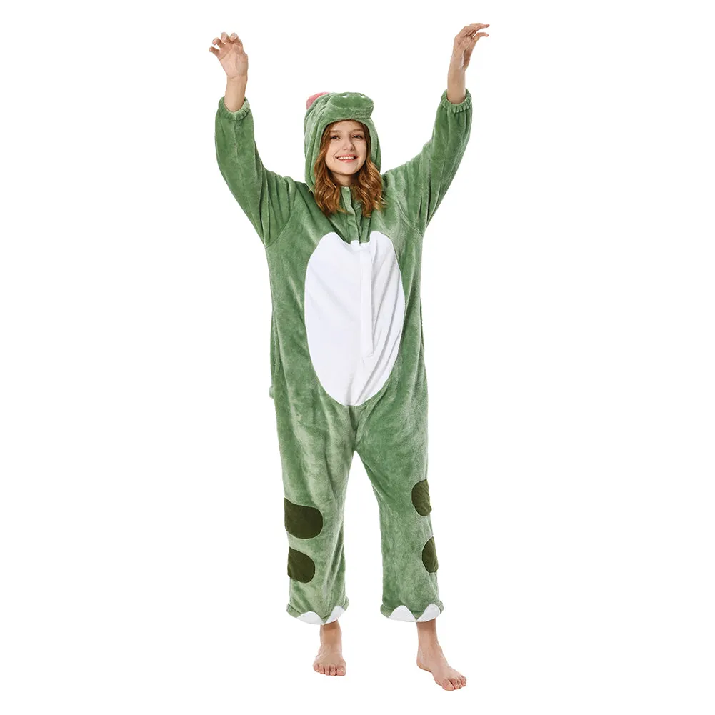 OLAOLA Unisex Adult Plush Dinosaur Animals Onesie Pajamas Warm Home One-Piece Sleepwear sold by OLAOLA product image thumbnail 4