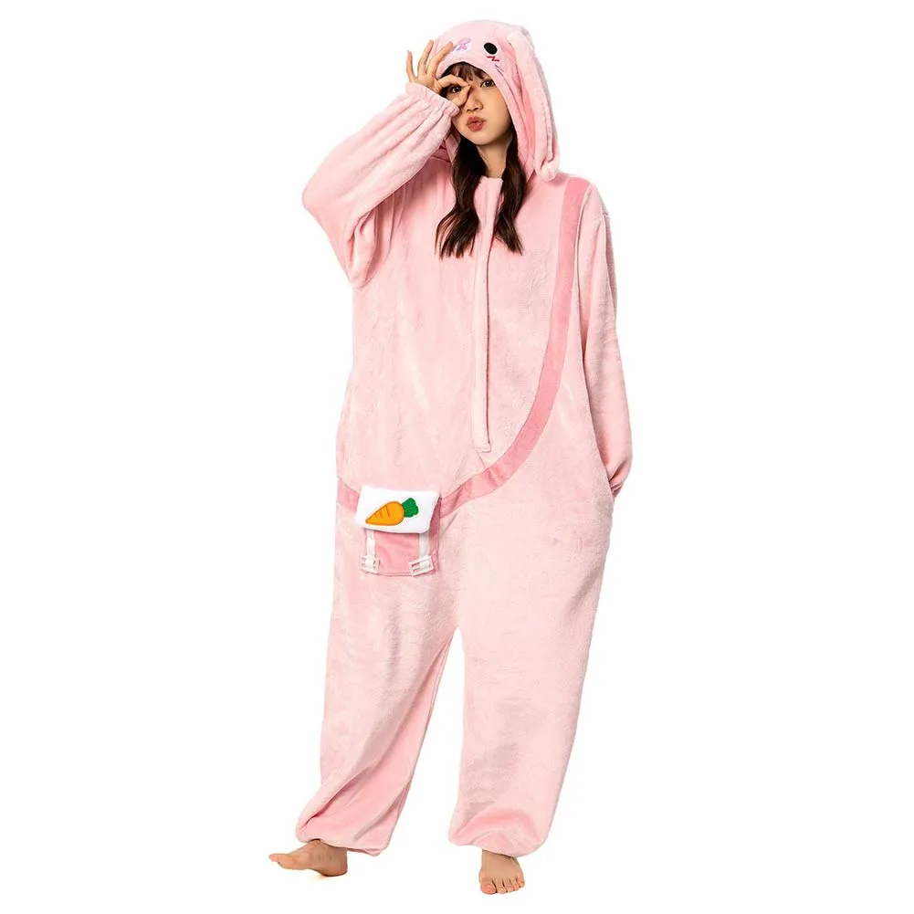 OLAOLA Unisex Adult Plush Easter Bunny Animals Onesie Pajamas Warm Home One-Piece Sleepwear Rabbit Homewear sold by OLAOLA product image thumbnail 4