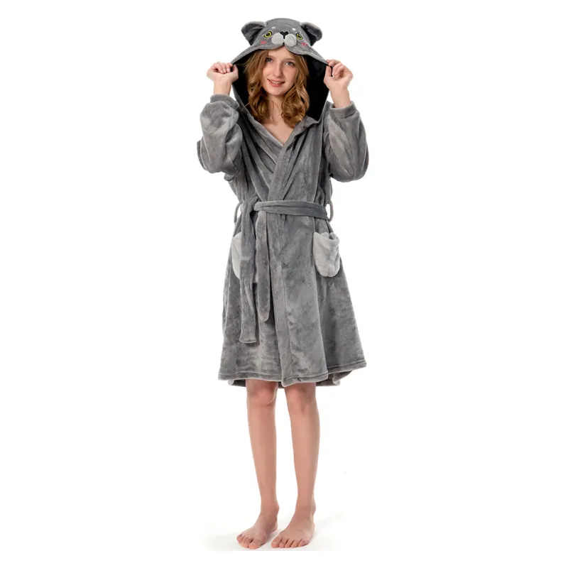 OLAOLA Women Adult Cat Animal Onesie Plush Bathrobe Soft Flannel Warm Home Robe sold by OLAOLA