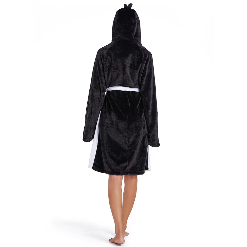 OLAOLA Women Adult Penguin Animal Onesie Plush Bathrobe Soft Flannel Warm Home Robe sold by OLAOLA product image thumbnail 2