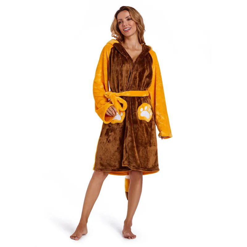 OLAOLA Women Adult Red Panda Animal Onesie Plush Bathrobe Soft Flannel Warm Home Robe sold by OLAOLA