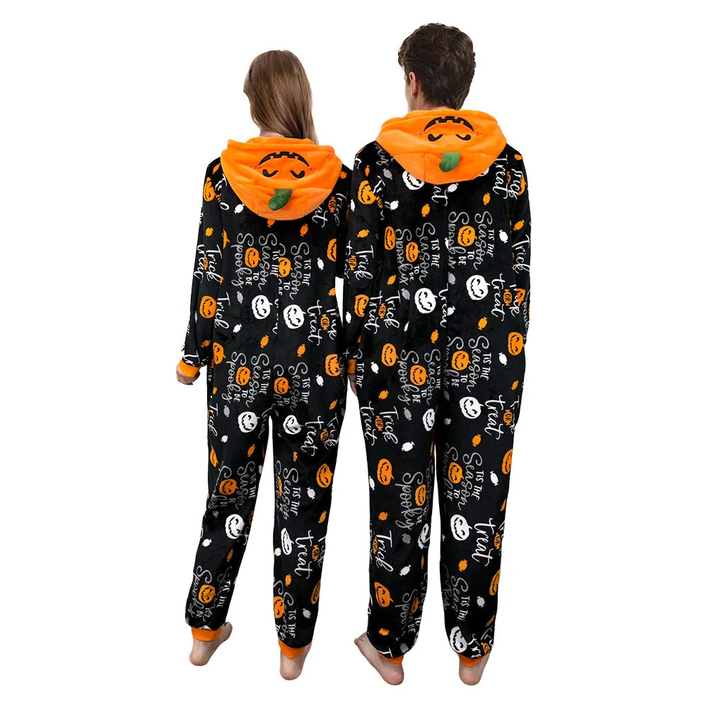 OLAOLA Unisex Adult Printed Pumpkin Plush Food Onesie Pajamas Warm Home One-Piece Sleepwear sold by OLAOLA product image thumbnail 3