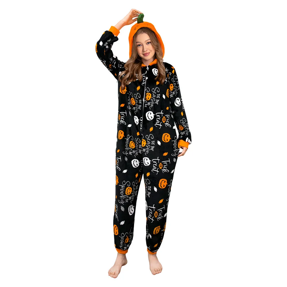 OLAOLA Unisex Adult Printed Pumpkin Plush Food Onesie Pajamas Warm Home One-Piece Sleepwear sold by OLAOLA