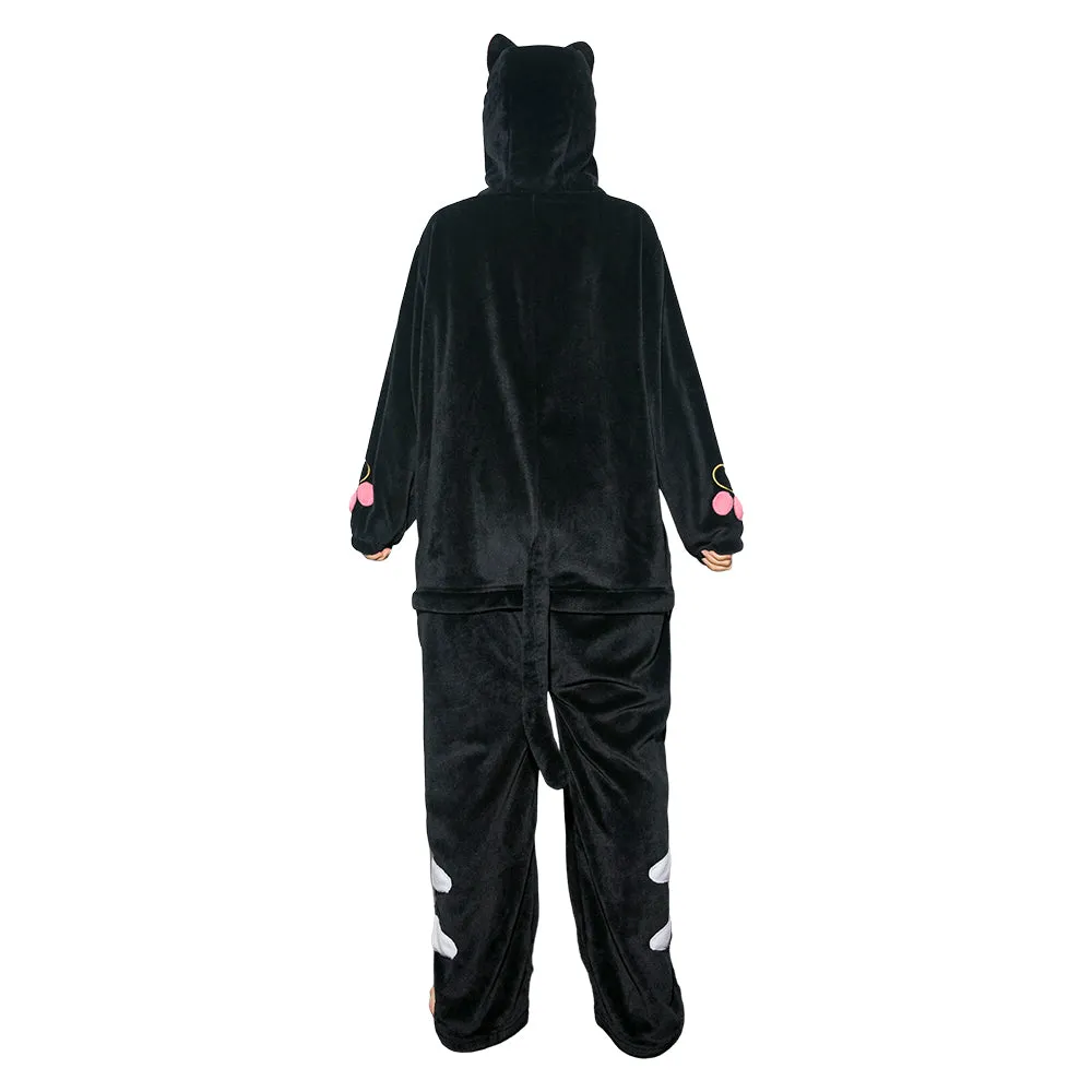 OLAOLA Unisex Adult Plush Black Cat Animals Onesie Pajamas Warm Home Pet One-Piece Sleepwear sold by OLAOLA product image thumbnail 2