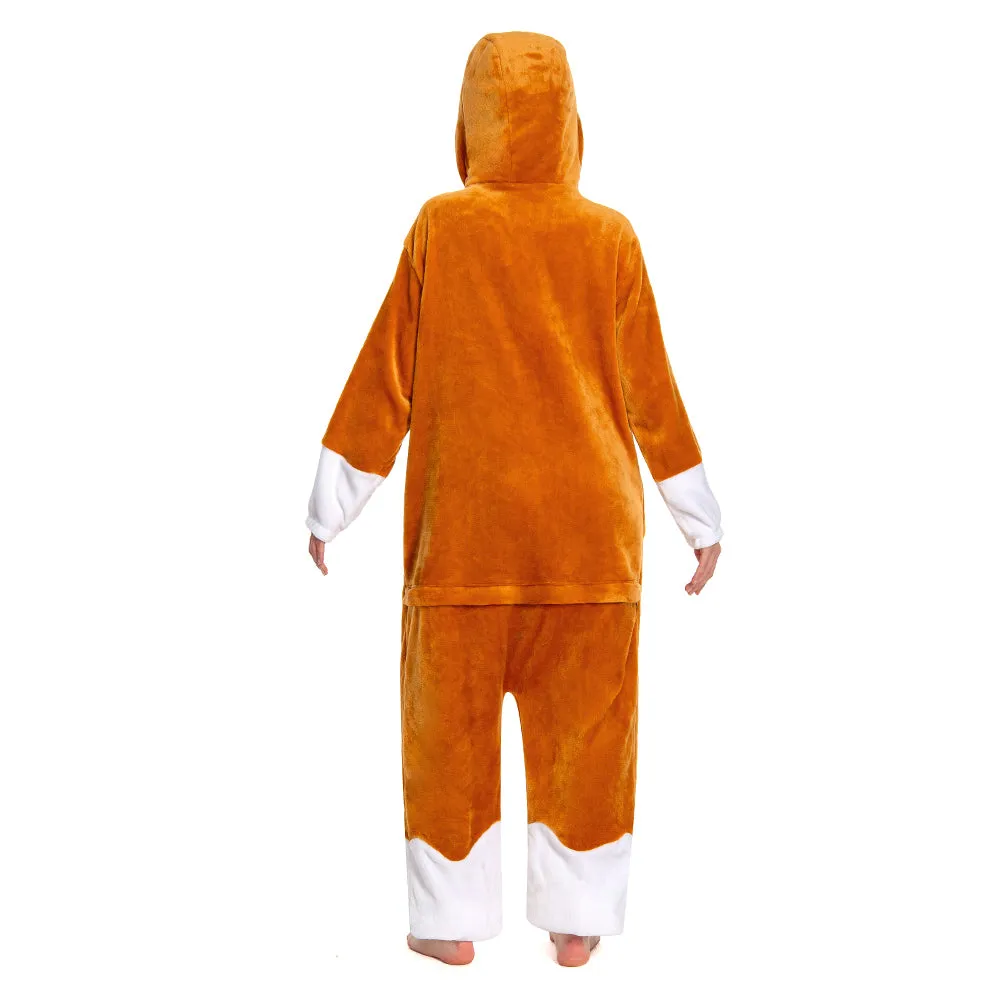 OLAOLA Unisex Adult Plush Gingerbread Onesie Christmas Pajamas Warm Home One-Piece Sleepwear sold by OLAOLA product image thumbnail 2