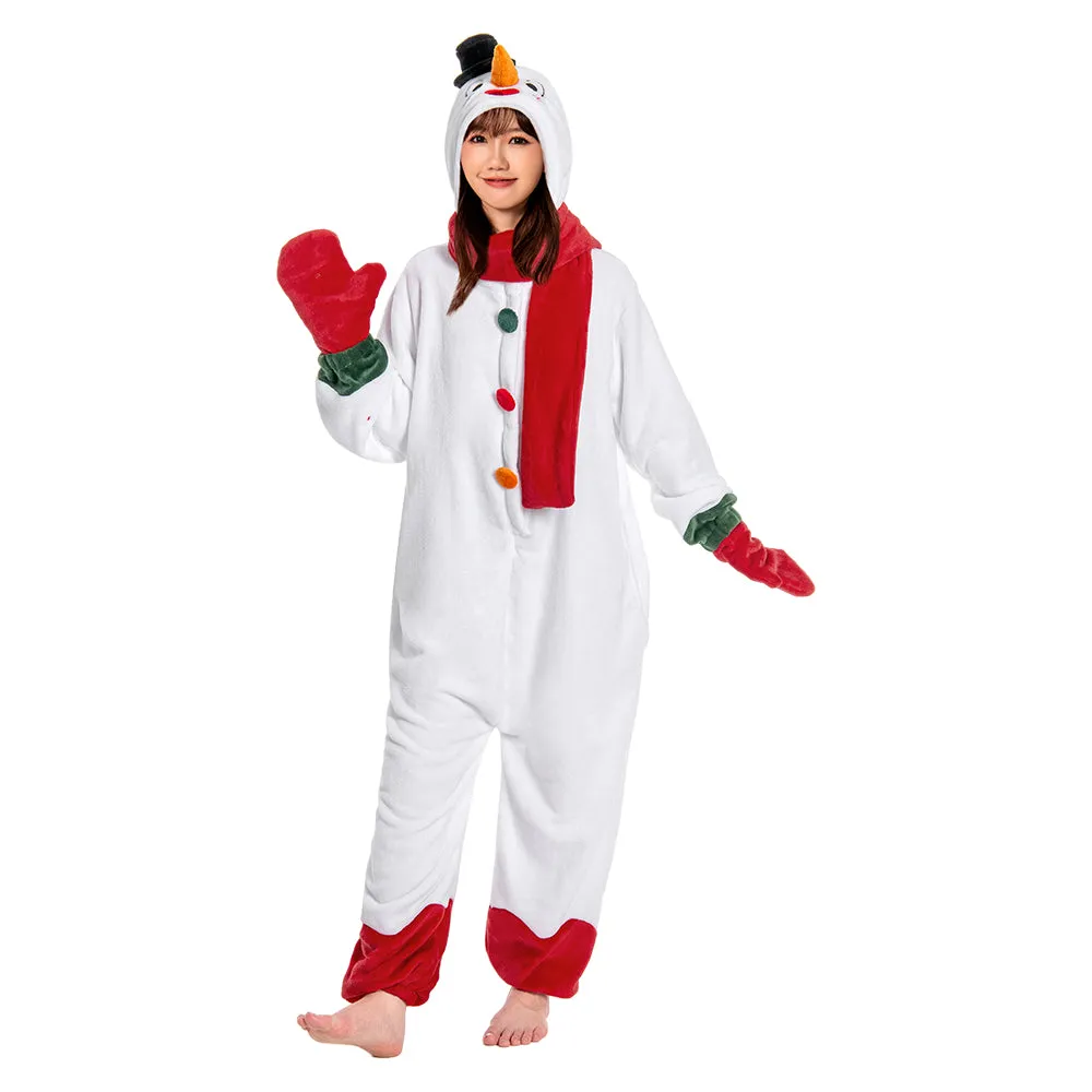 OLAOLA Unisex Adult Plush Snowman Onesie Christmas Pajamas Warm Home One-Piece Sleepwear sold by OLAOLA product image thumbnail 3