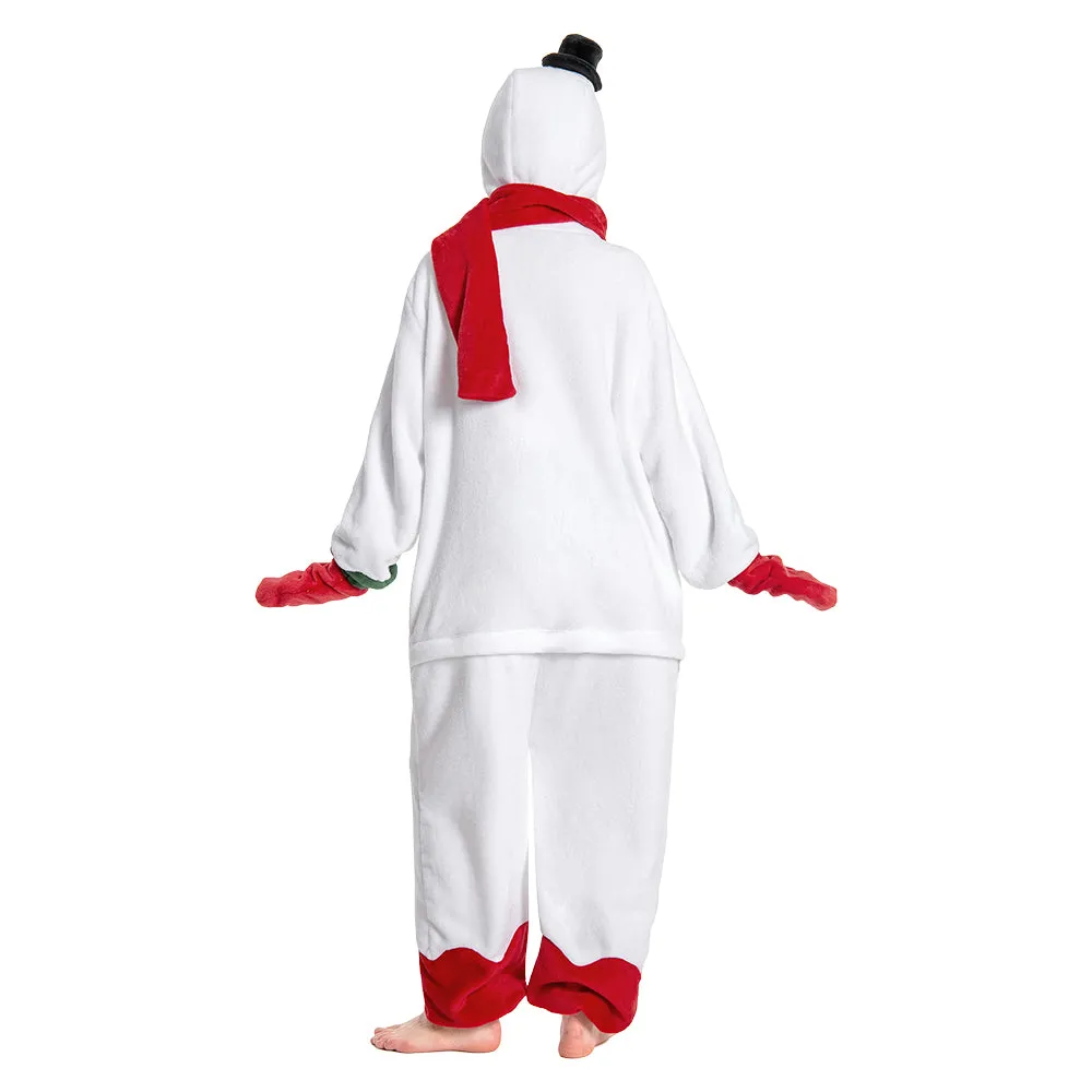 OLAOLA Unisex Adult Plush Snowman Onesie Christmas Pajamas Warm Home One-Piece Sleepwear sold by OLAOLA product image thumbnail 2