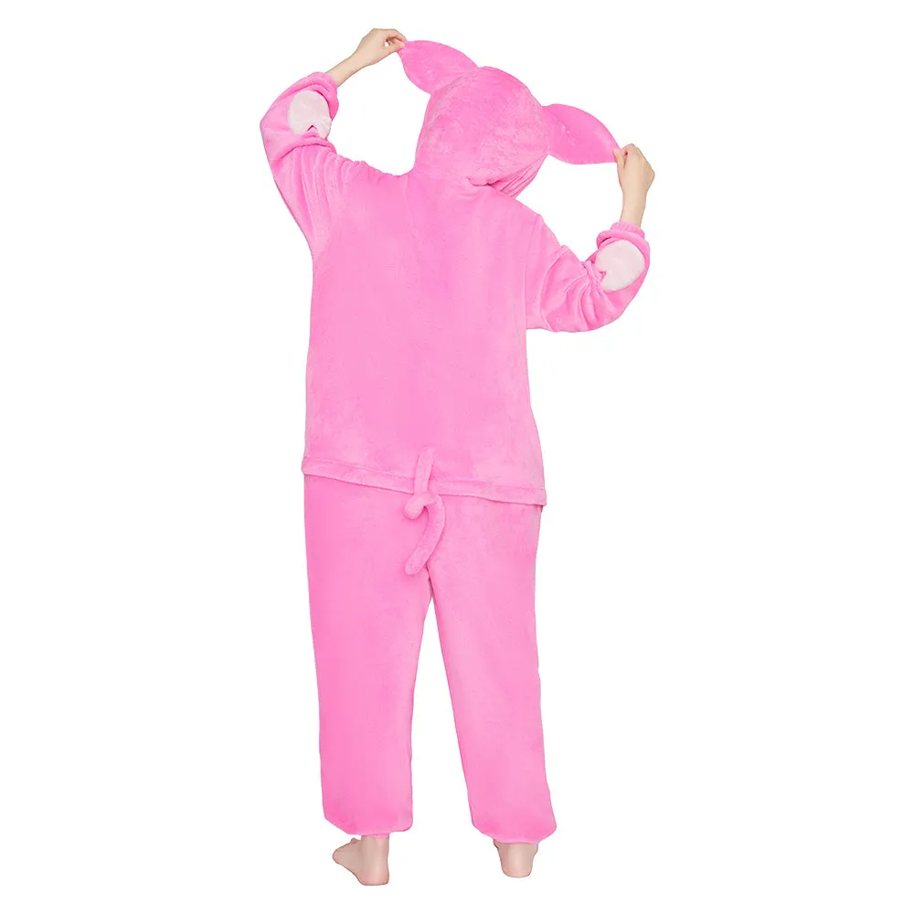 OLAOLA Pink Pig Pajamas Animals Onesie Plush Warm Home One Piece Homewear For Adult Halloween Sleepwear Party sold by OLAOLA product image thumbnail 2