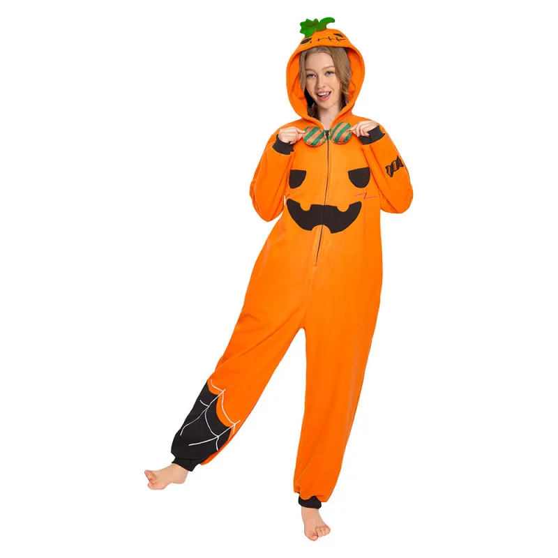 OLAOLA Pumpkin Flannel Pajamas Plush Food Onesie Adult Soft Sleepwear Christmas Carnival Party Suit sold by OLAOLA