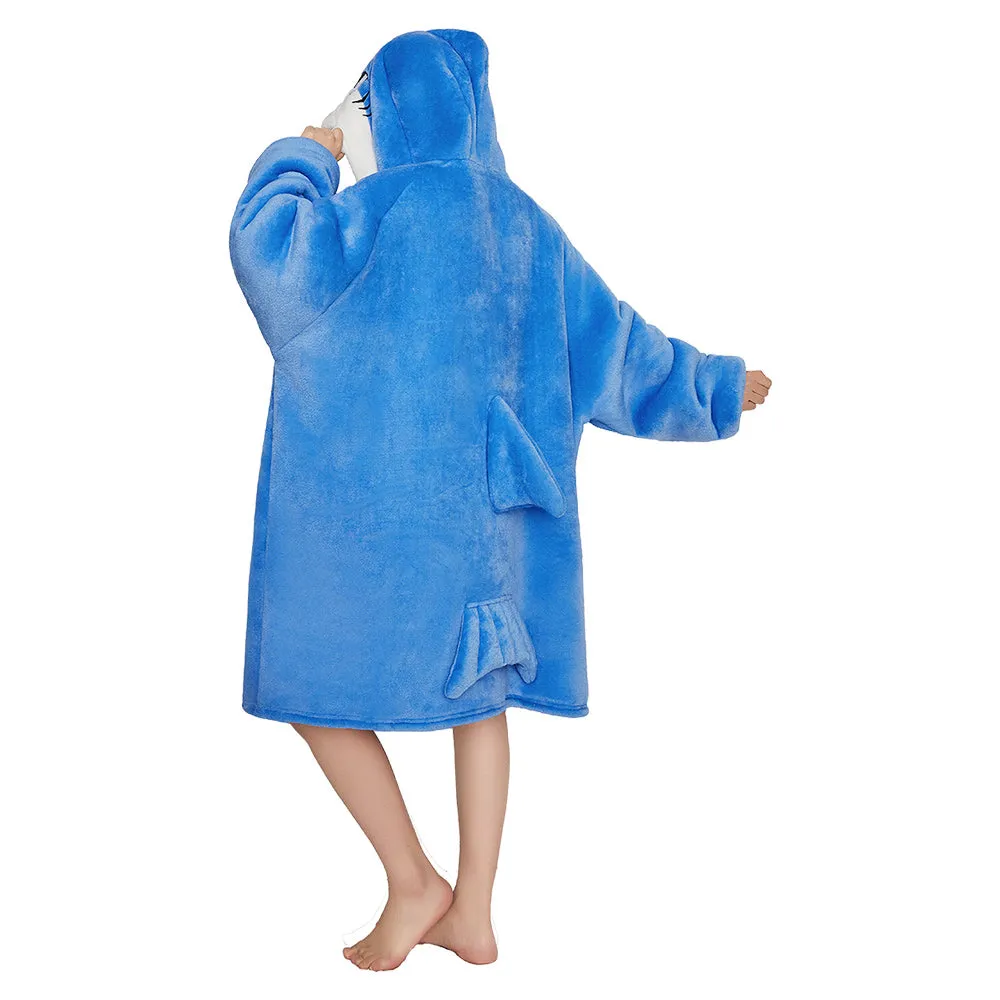 OLAOLA Blue Shark Wearable Blanket Hoodie for Adults Oversized Animal Hooded Blanket Soft Warm Cozy Sherpa Fleece Sweatshirt sold by OLAOLA product image thumbnail 5