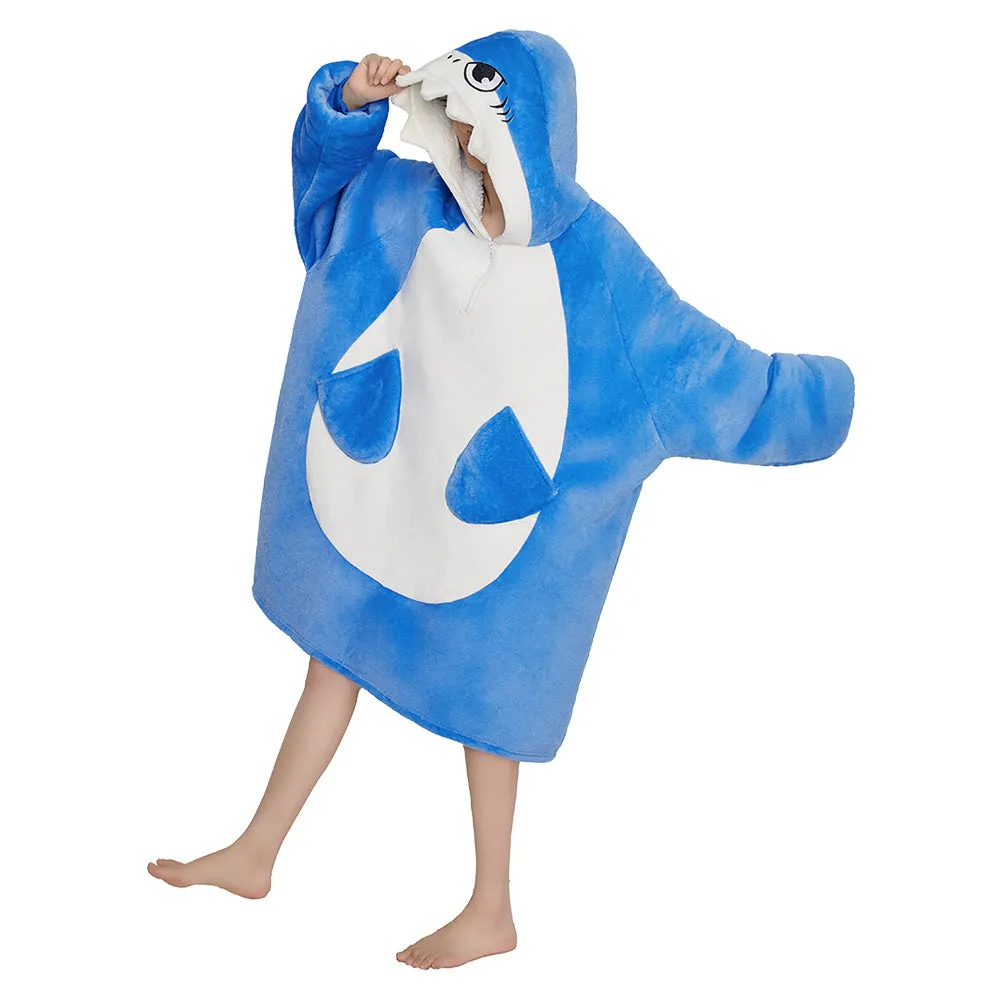 OLAOLA Blue Shark Wearable Blanket Hoodie for Adults Oversized Animal Hooded Blanket Soft Warm Cozy Sherpa Fleece Sweatshirt sold by OLAOLA product image thumbnail 4