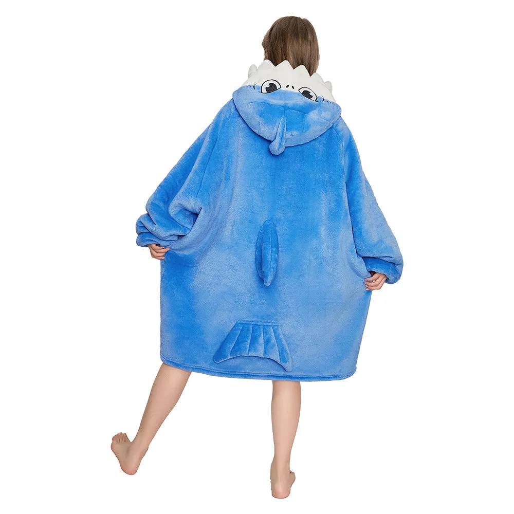 OLAOLA Blue Shark Wearable Blanket Hoodie for Adults Oversized Animal Hooded Blanket Soft Warm Cozy Sherpa Fleece Sweatshirt sold by OLAOLA product image thumbnail 2