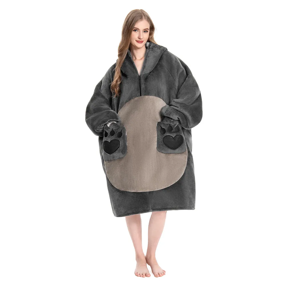 OLAOLA Raccoon Wearable Blanket Hoodie Animals Onesie Oversized Soft Homewear With Pocket For Adult sold by OLAOLA product image thumbnail 3