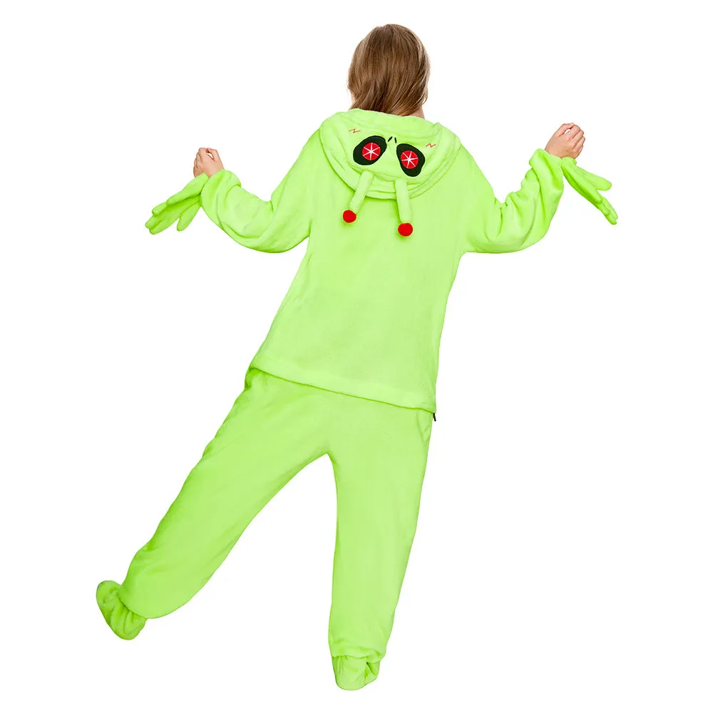OLAOLA Green Alien Pajamas Animals Onesie Plush Warm One Piece Homewear For Adult Sleepwear Halloween Party Suit sold by OLAOLA product image thumbnail 4