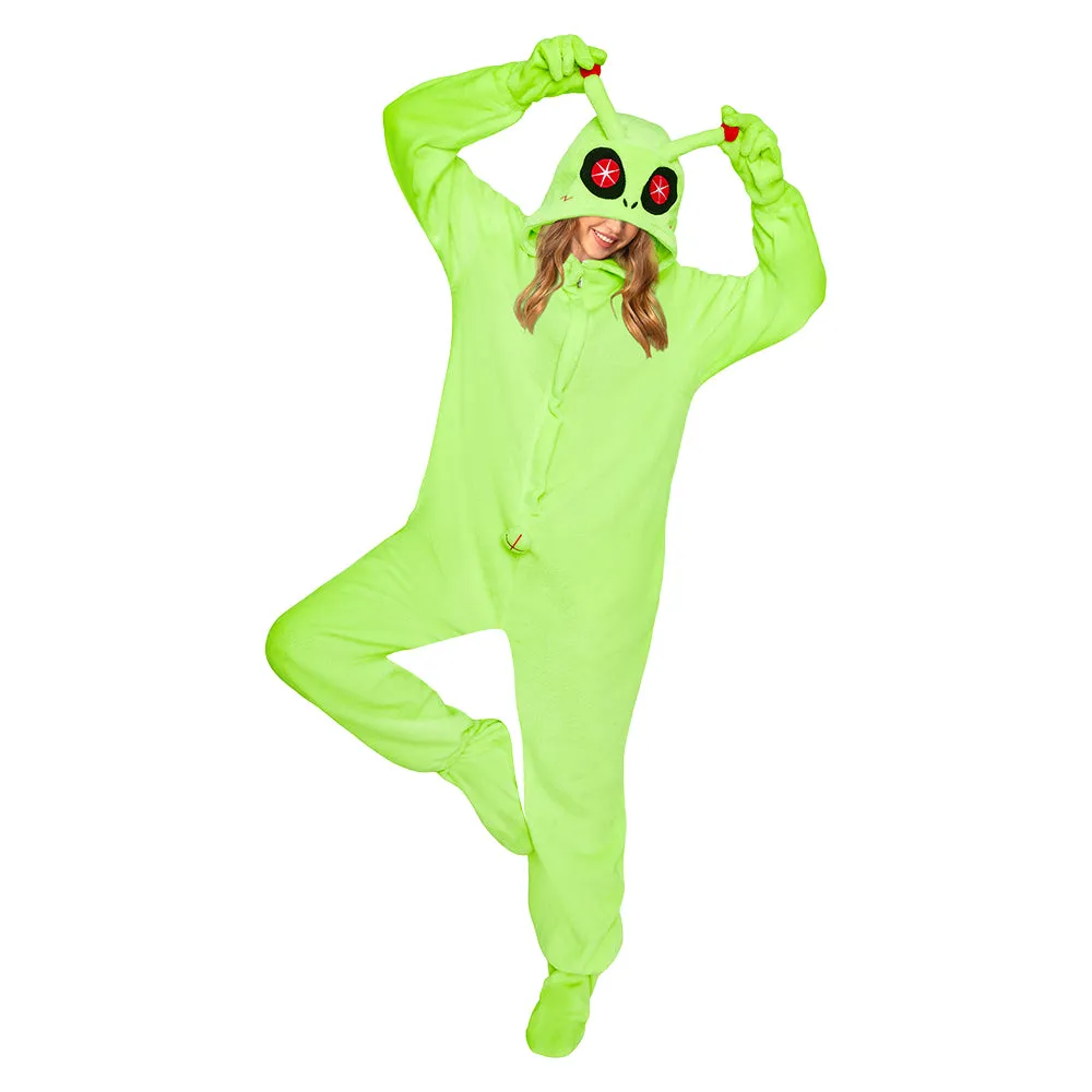 OLAOLA Green Alien Pajamas Animals Onesie Plush Warm One Piece Homewear For Adult Sleepwear Halloween Party Suit sold by OLAOLA product image thumbnail 5