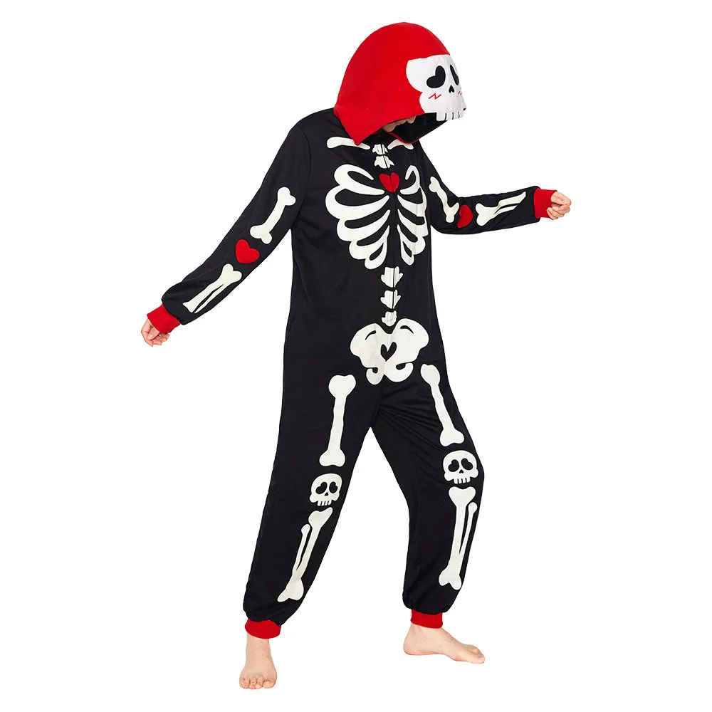 OLAOLA Halloween Skeleton Glow In The Dark Pajamas Plush Animal Onesie Adult Soft Skull Sleepwear Carnival Party Suit sold by OLAOLA product image thumbnail 5
