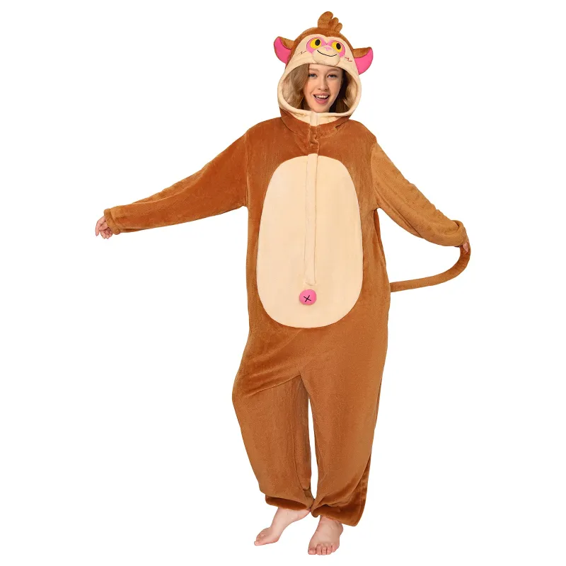 OLAOLA Monkey Pyjamas Unisex Adult Plush Animals Onesie Halloween Pajamas Warm Home One-Piece Sleepwear sold by OLAOLA