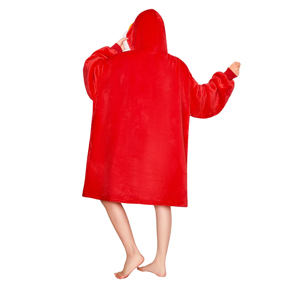 OLAOLA Red Gingerbread Man Christmas Wearable Blanket Hoodie With Zipper Oversized Fleece Sherpa Fluffy Hooded Blanket sold by OLAOLA product image thumbnail 2