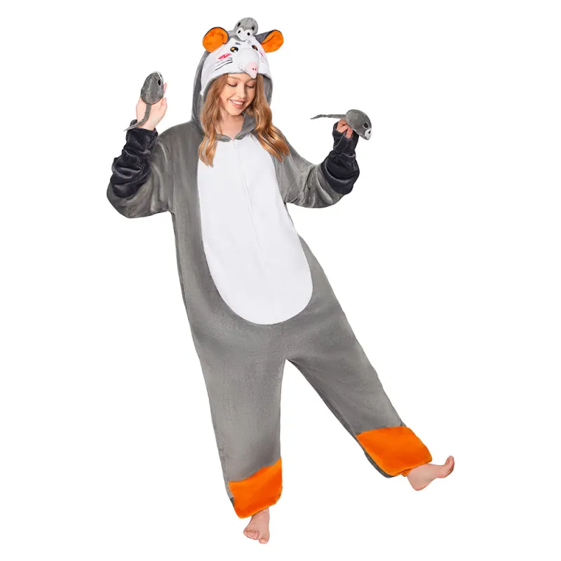 OLAOLA Opossum Pajamas Animals Onesie Plush Warm Home One Piece For Adult Unisex Halloween Costume sold by OLAOLA