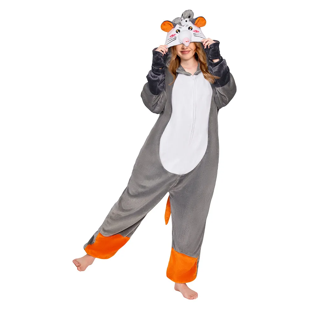 OLAOLA Opossum Pajamas Animals Onesie Plush Warm Home One Piece For Adult Unisex Halloween Costume sold by OLAOLA product image thumbnail 5