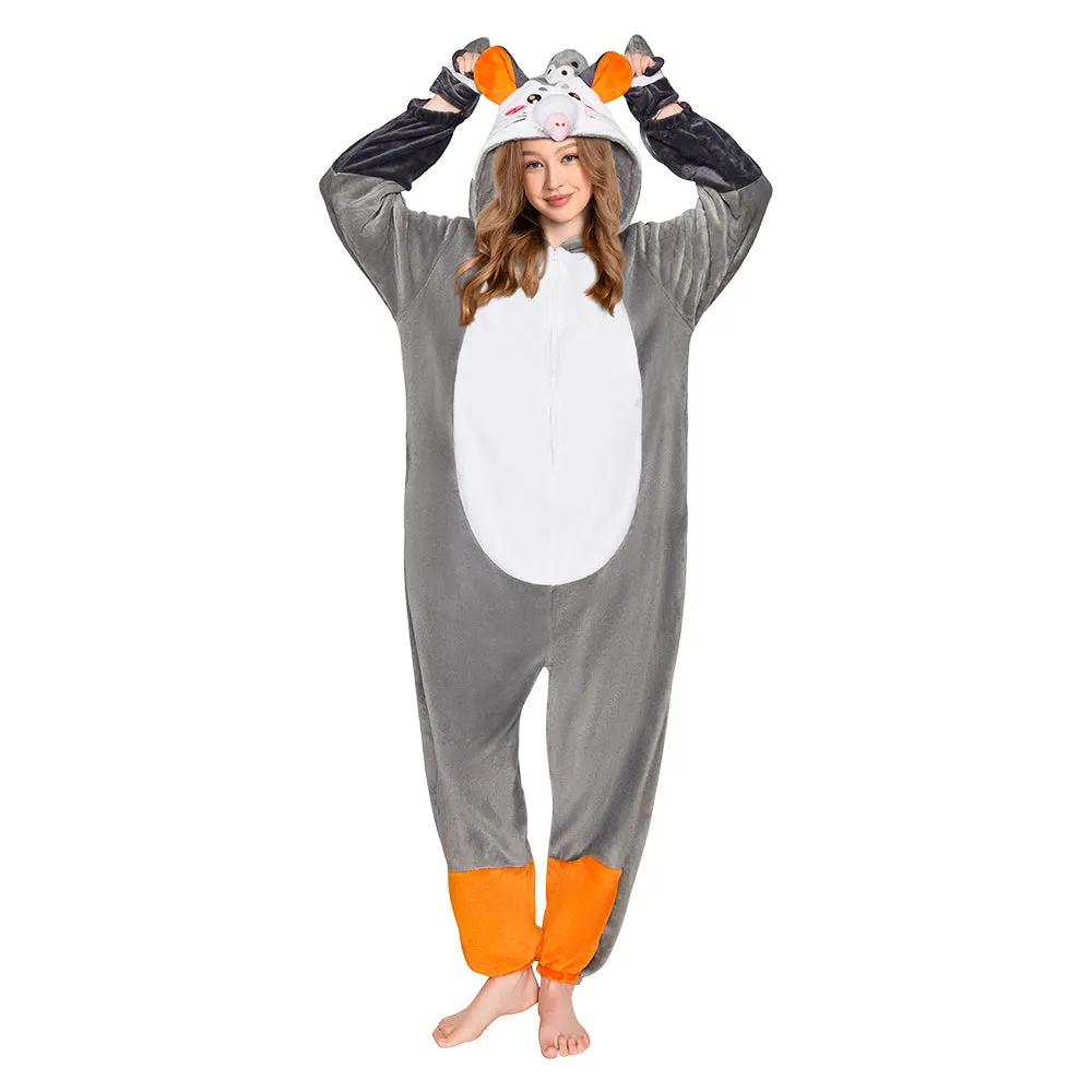 OLAOLA Opossum Pajamas Animals Onesie Plush Warm Home One Piece For Adult Unisex Halloween Costume sold by OLAOLA product image thumbnail 4