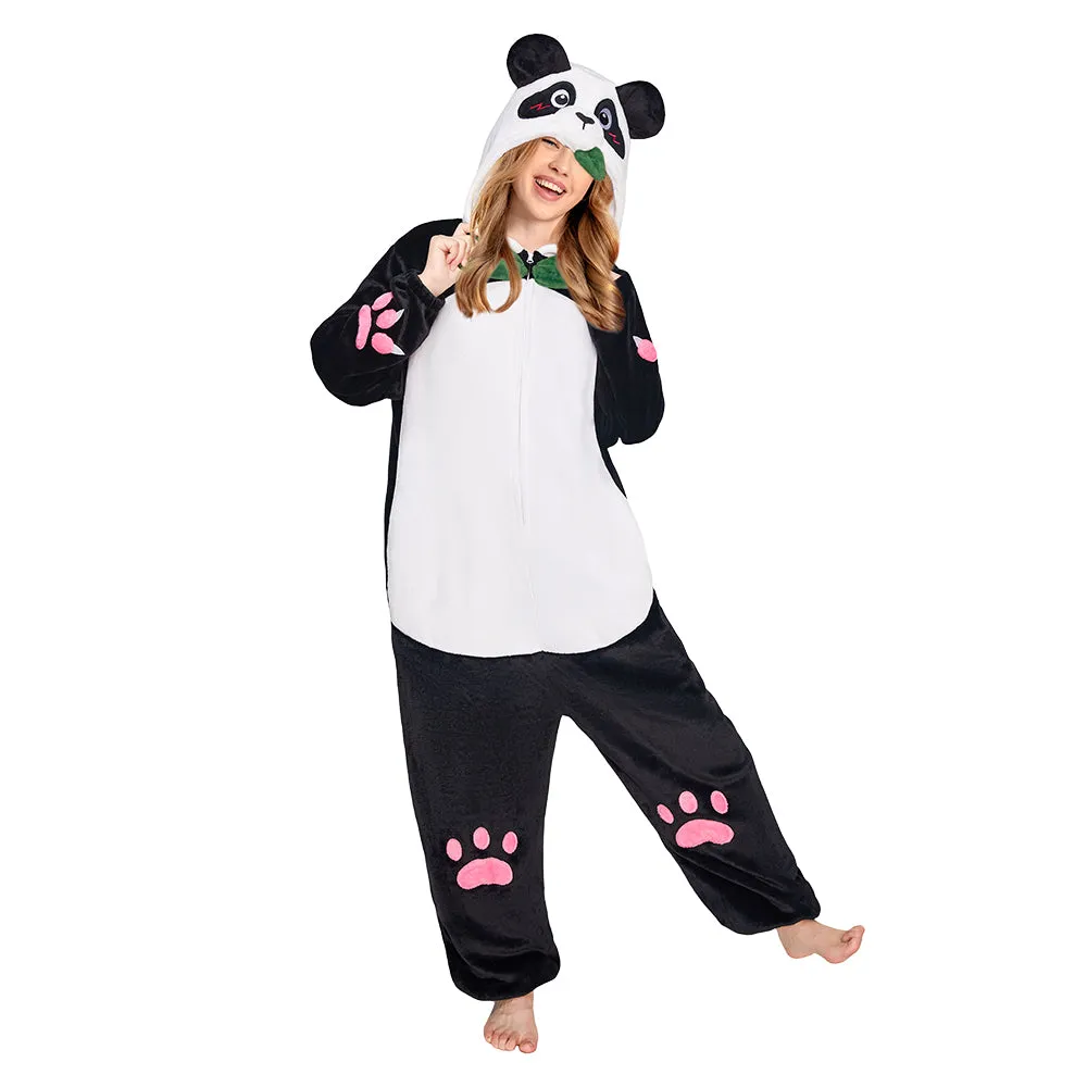 OLAOLA Panda Animal Hoodie Pajamas With Pockets Unisex Adult Flannel Animals Onesie Sleepwear Halloween Cosplay Costume sold by OLAOLA product image thumbnail 3
