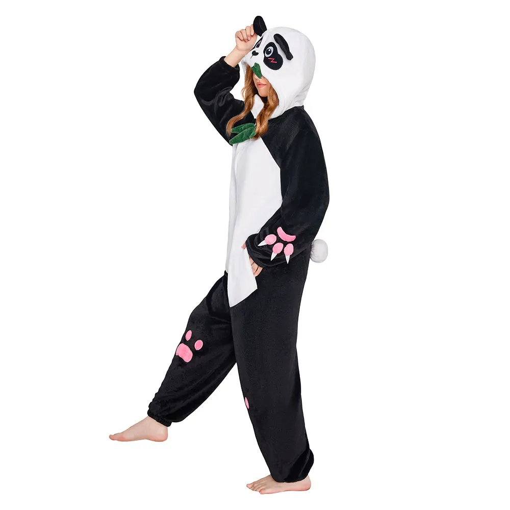 OLAOLA Panda Animal Hoodie Pajamas With Pockets Unisex Adult Flannel Animals Onesie Sleepwear Halloween Cosplay Costume sold by OLAOLA product image thumbnail 5