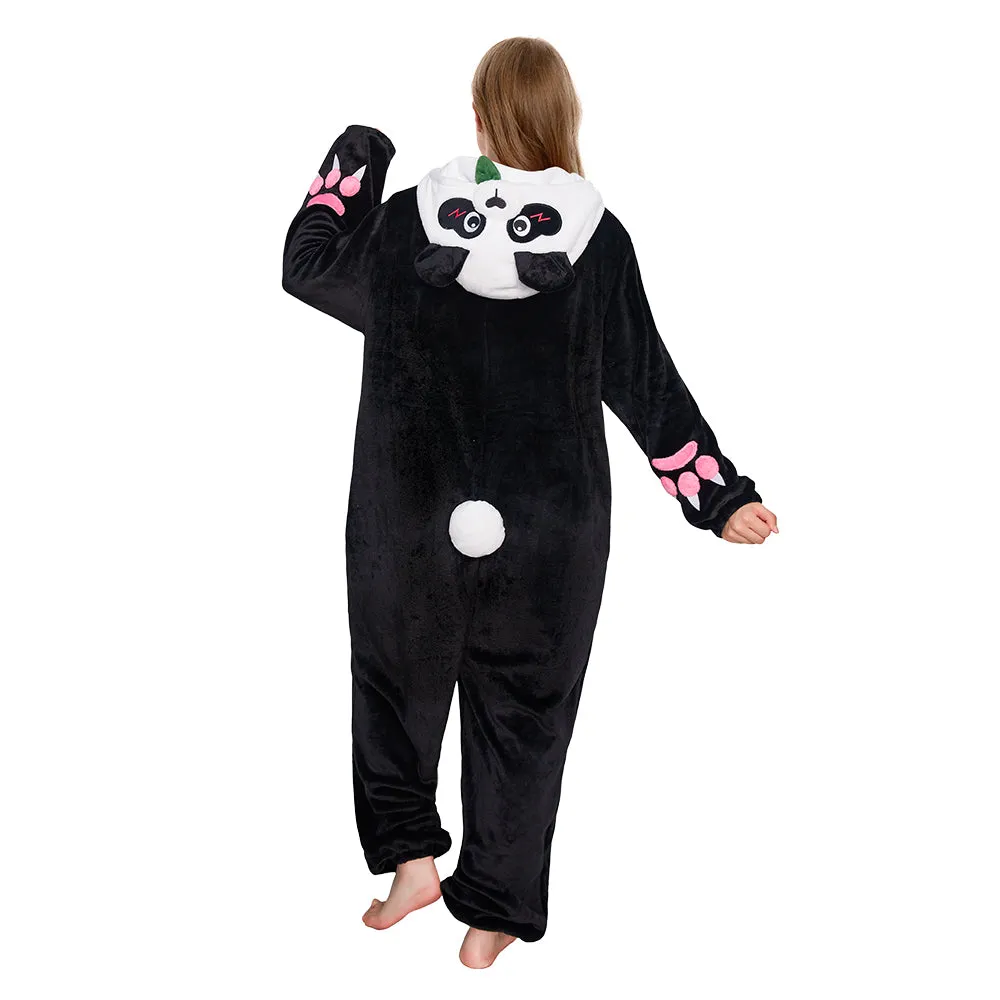 OLAOLA Panda Animal Hoodie Pajamas With Pockets Unisex Adult Flannel Animals Onesie Sleepwear Halloween Cosplay Costume sold by OLAOLA product image thumbnail 2
