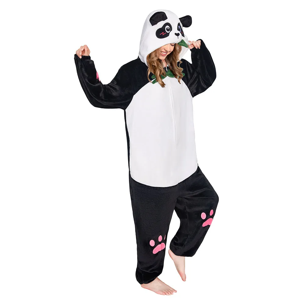 OLAOLA Panda Animal Hoodie Pajamas With Pockets Unisex Adult Flannel Animals Onesie Sleepwear Halloween Cosplay Costume sold by OLAOLA product image thumbnail 4