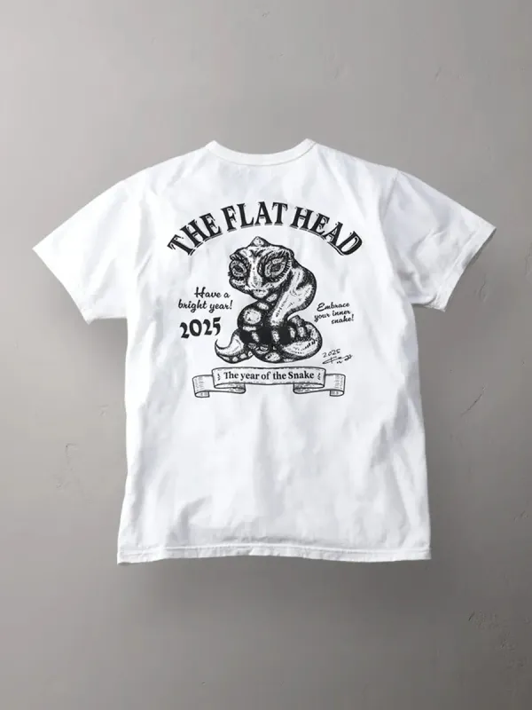 The Flat Head "Miwa Komatsu" Snake Zodiac Tee [FN-THC-KM16] sold by Private & Co.