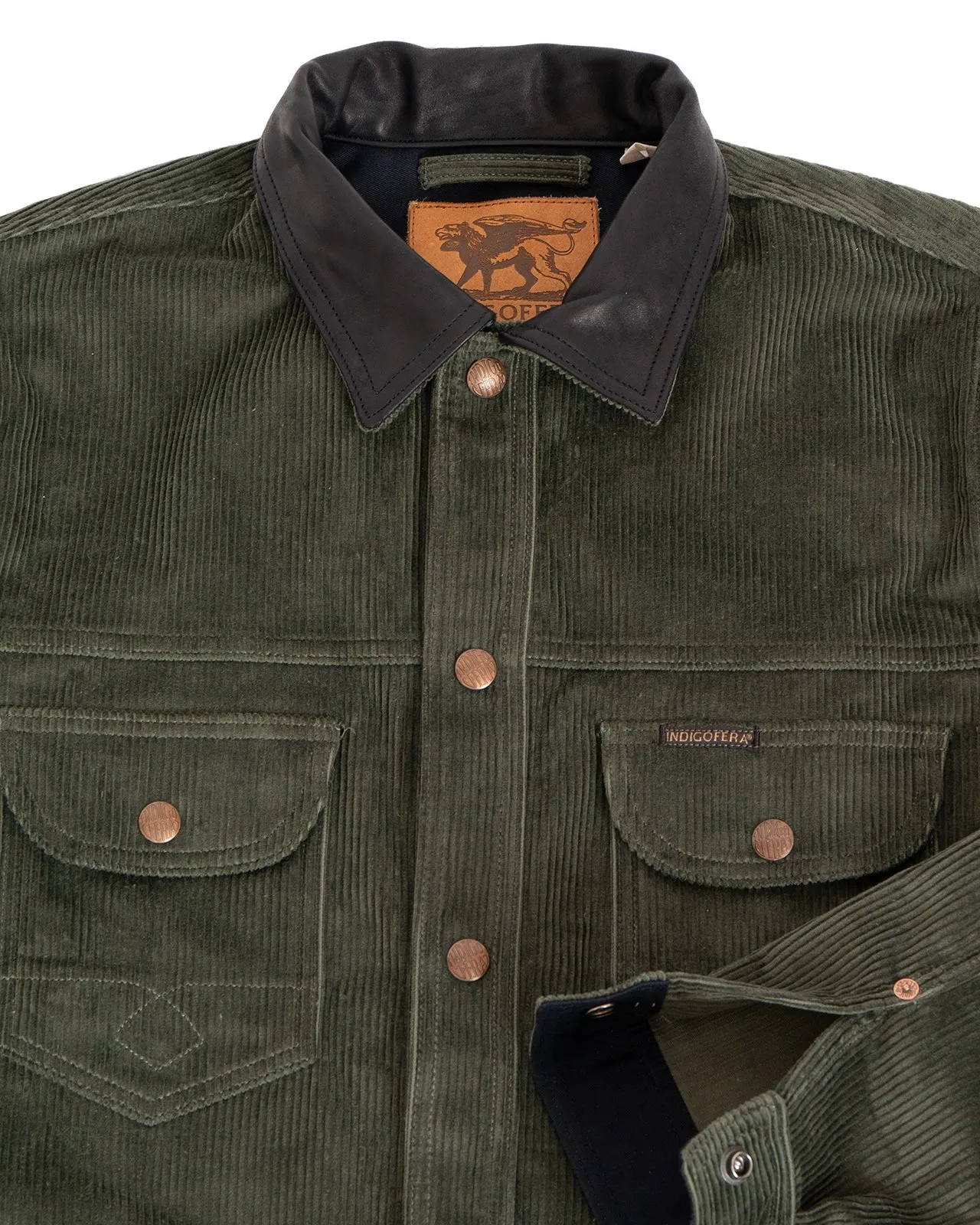 Indigofera Fargo Trucker Jacket - Corduroy Green 8W sold by Private & Co. product image thumbnail 3