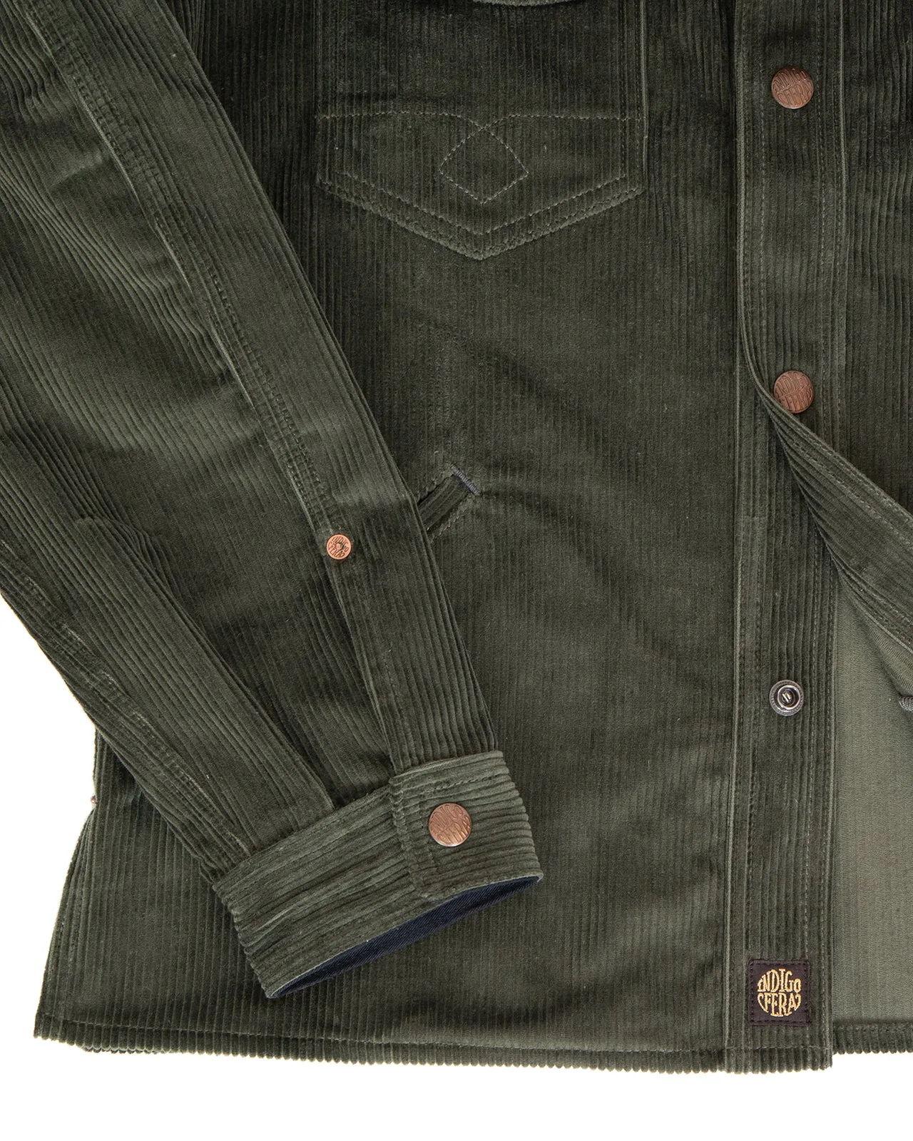 Indigofera Fargo Trucker Jacket - Corduroy Green 8W sold by Private & Co. product image thumbnail 4