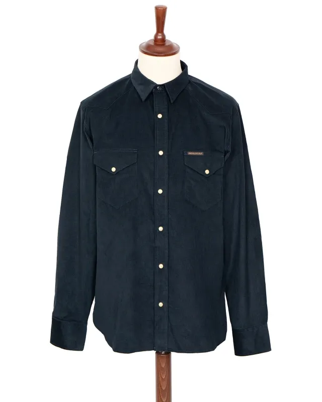 Indigofera Sideras Corduroy Shirt - Navy sold by Private & Co.