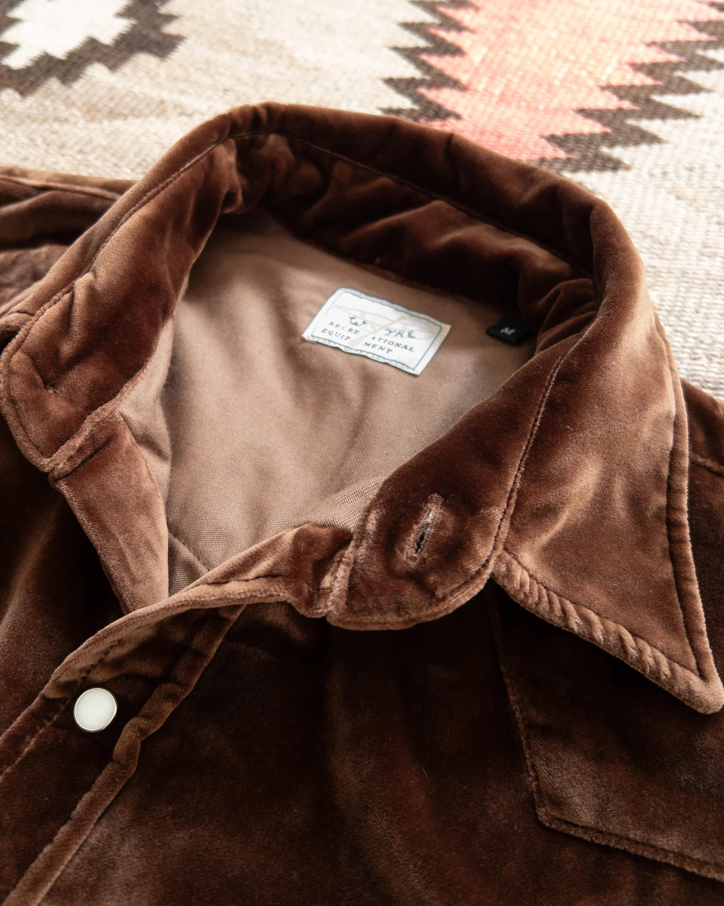 Wythe Velvet Pearlsnap Shirt - Chocolate Brown sold by Private & Co. product image thumbnail 3