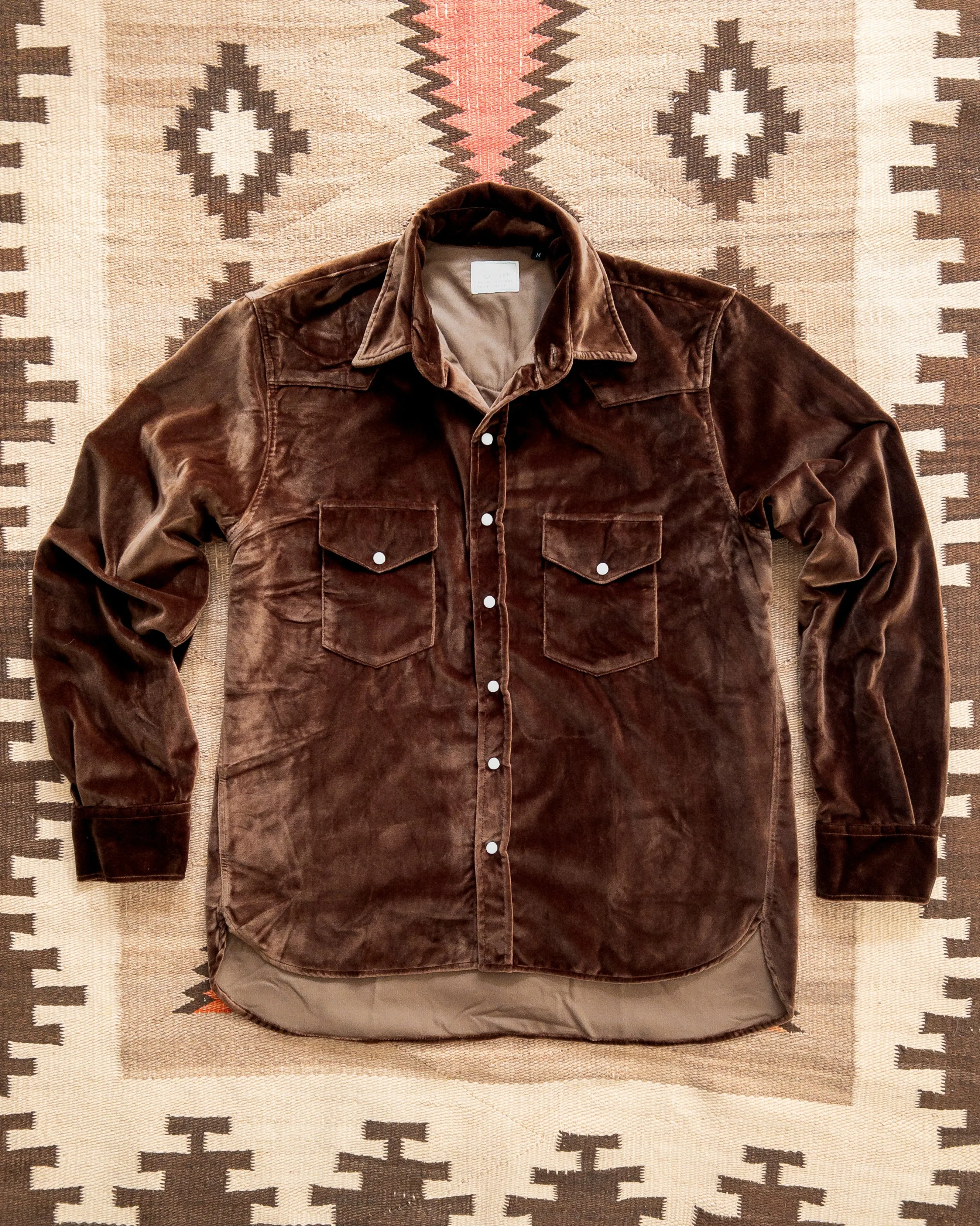 Wythe Velvet Pearlsnap Shirt - Chocolate Brown sold by Private & Co. product image thumbnail 4