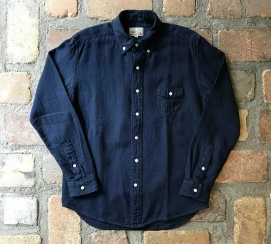 Graph Zero Standard L/S Button-Down Shirt - Indigo sold by Private & Co.