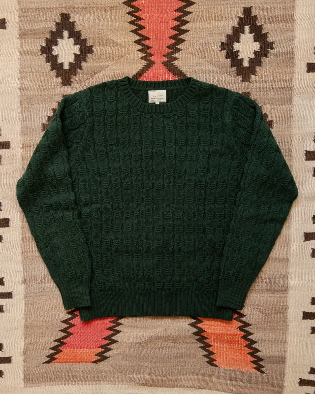 Wythe Highland Cableknit Sweater - Evergreen sold by Private & Co.