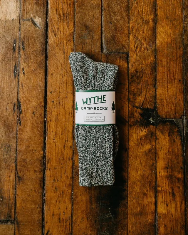 Wythe Recycled Cotton Camp Socks - Evergreen Melange sold by Private & Co.
