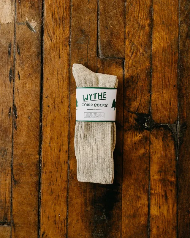 Wythe Recycled Cotton Camp Socks - Yellow Melange sold by Private & Co.
