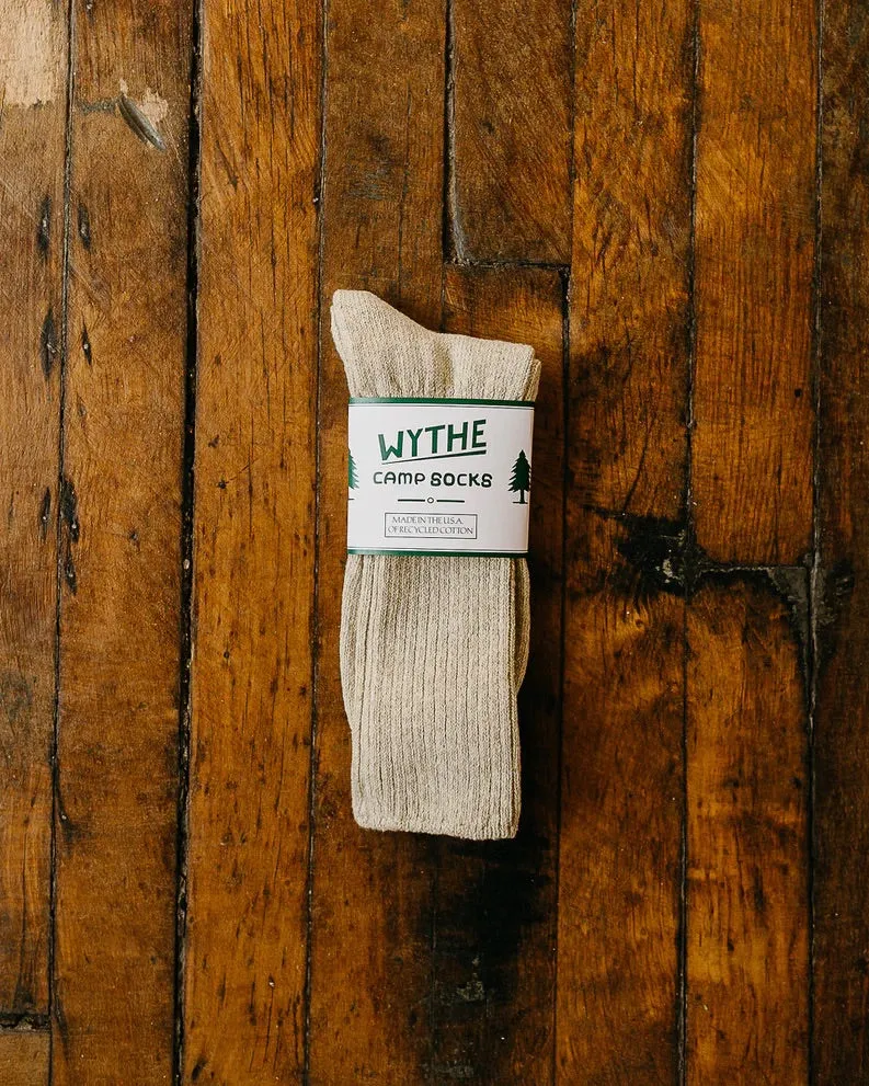 Wythe Recycled Cotton Camp Socks - Yellow Melange sold by Private & Co.